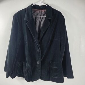 Spiegel Vintage‎ Black Velvet Blazer Women's Size 46 Career Jacket